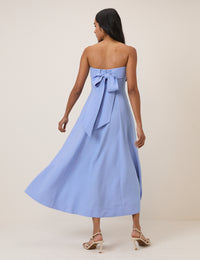Blue Bow Back Chelsea Midi Dress