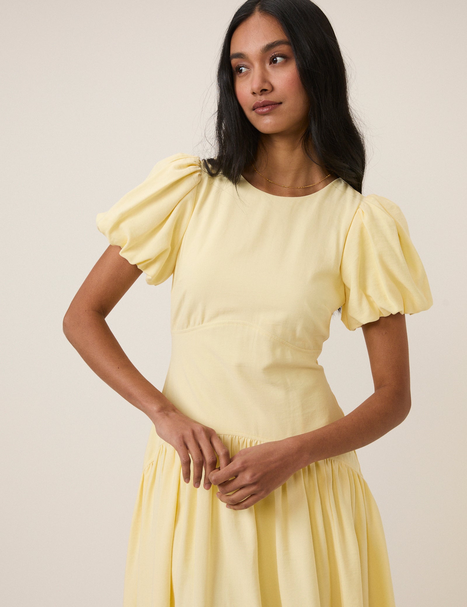 Butter Yellow Maicy Midi Dress
