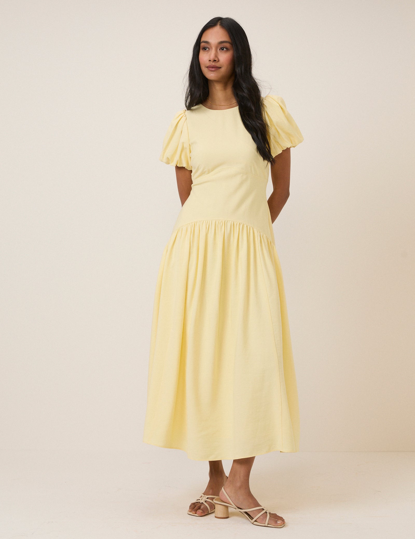 Butter Yellow Maicy Midi Dress