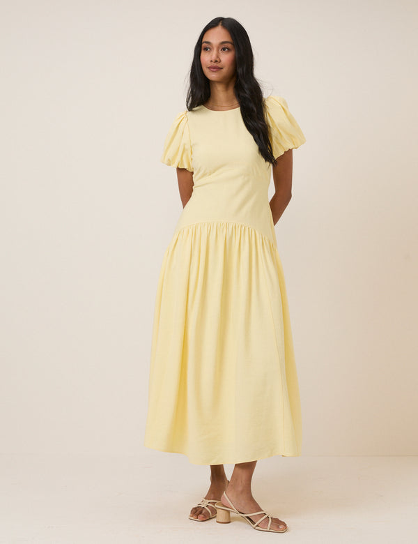 Butter Yellow Maicy Midi Dress