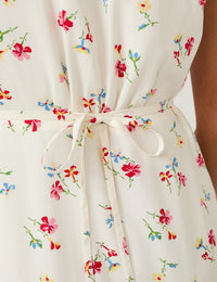 White Floral Kacey Midi Dress