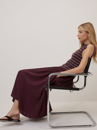 Purple Ruched Ingrid Midi Dress