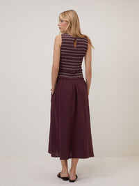 Purple Ruched Ingrid Midi Dress