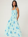 Blue Floral Andrea Midi Dress