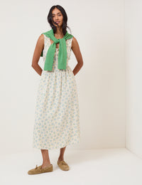 White Floral Rylee Midi Dress