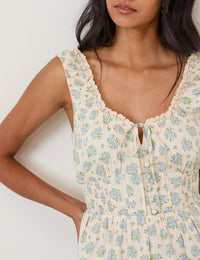 White Floral Rylee Midi Dress