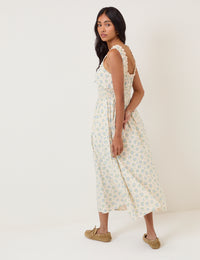 White Floral Rylee Midi Dress