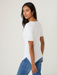 White Pleated T-Shirt