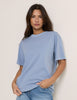 Blue Raw Edge Relaxed T-shirt
