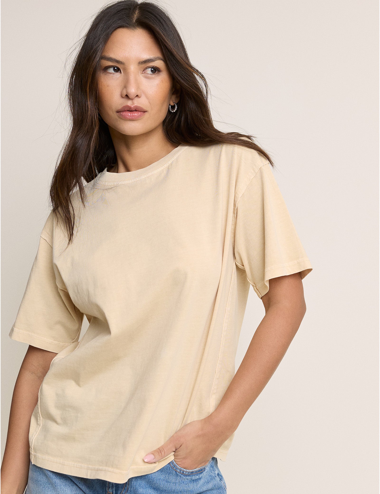 Yellow Raw Edge Relaxed T-shirt