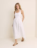 White Broderie Halter Neck Hallie Midi Dress