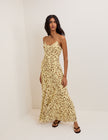 Butter Yellow Leopard Print Kiki Maxi Dress