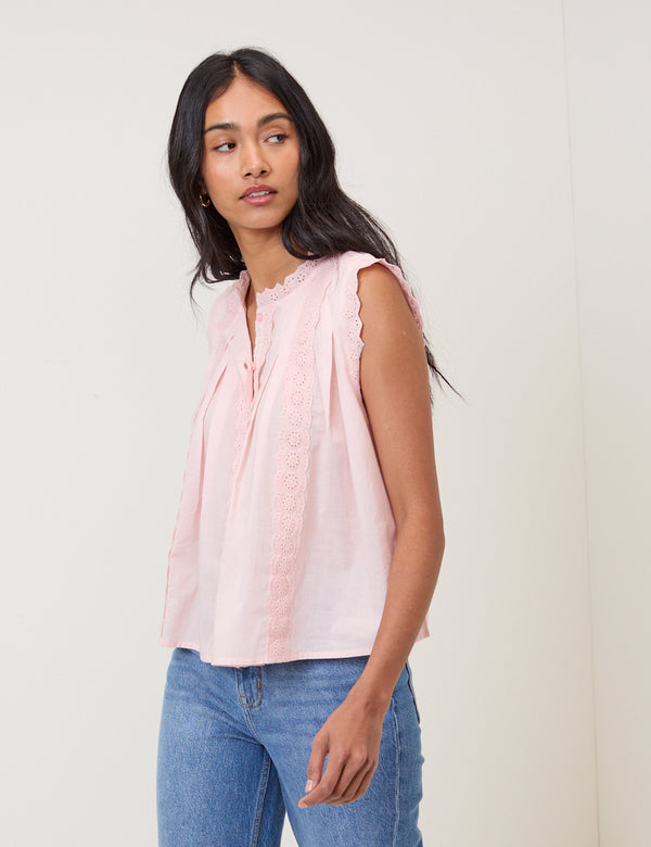 Light Pink Sleeveless Blouse