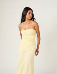Butter Yellow Bandeau Kiva Midi Dress