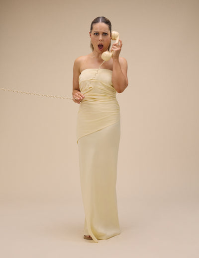 Butter Yellow Bandeau Kiva Maxi Dress