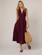 Purple Sleeveless Starlight Midi Dress