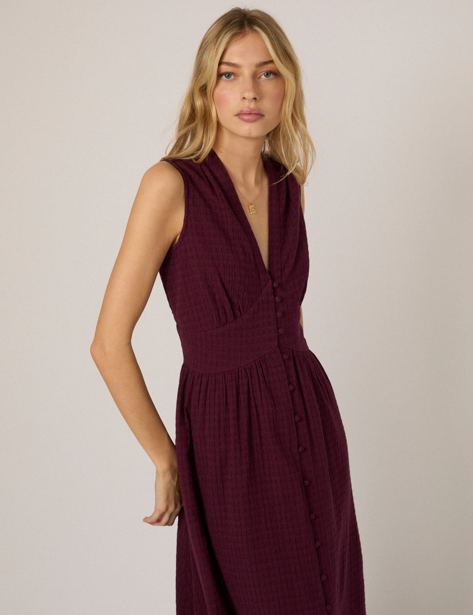 Purple Sleeveless Starlight Midi Dress