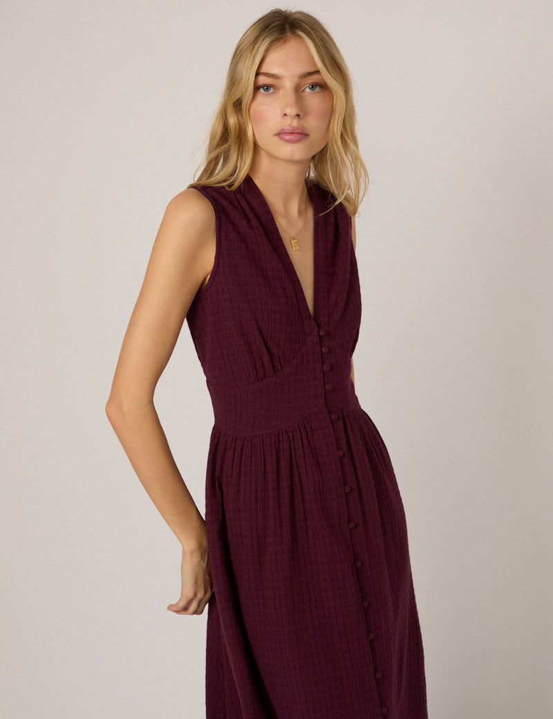 Purple Sleeveless Starlight Midi Dress