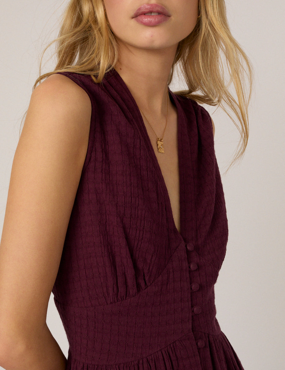 Purple Sleeveless Starlight Midi Dress