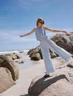 Light Blue Linen-Blend Set