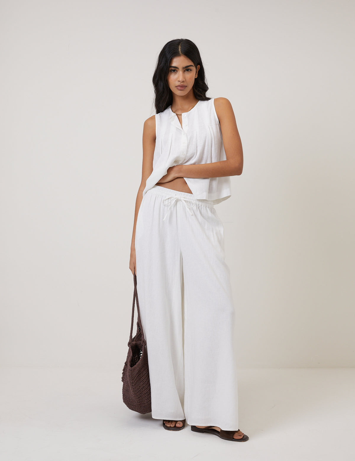 White Side Split Elstow Trousers
