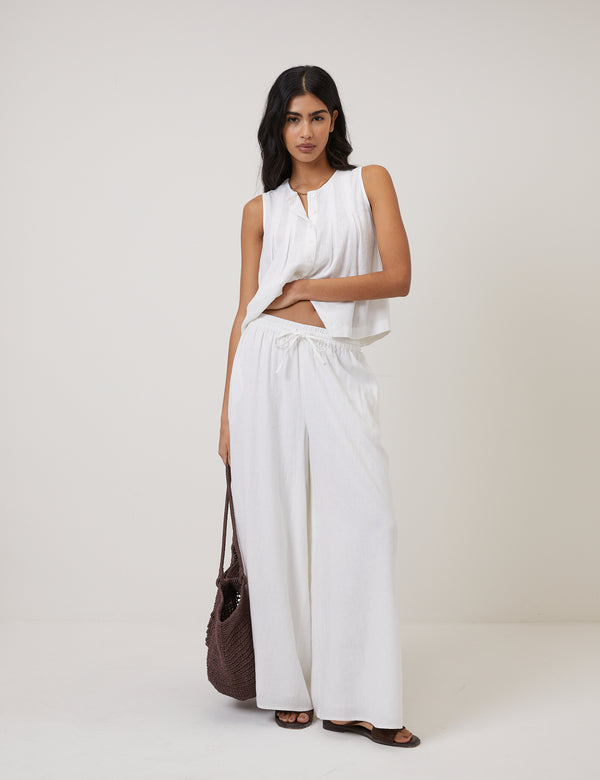 White Side Split Elstow Trousers