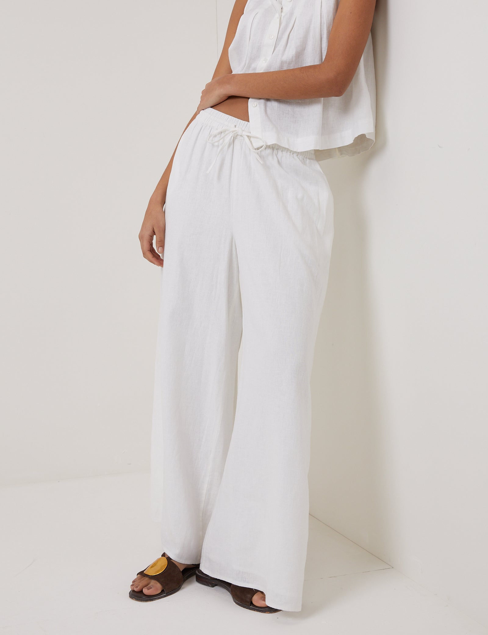 White Side Split Elstow Trousers