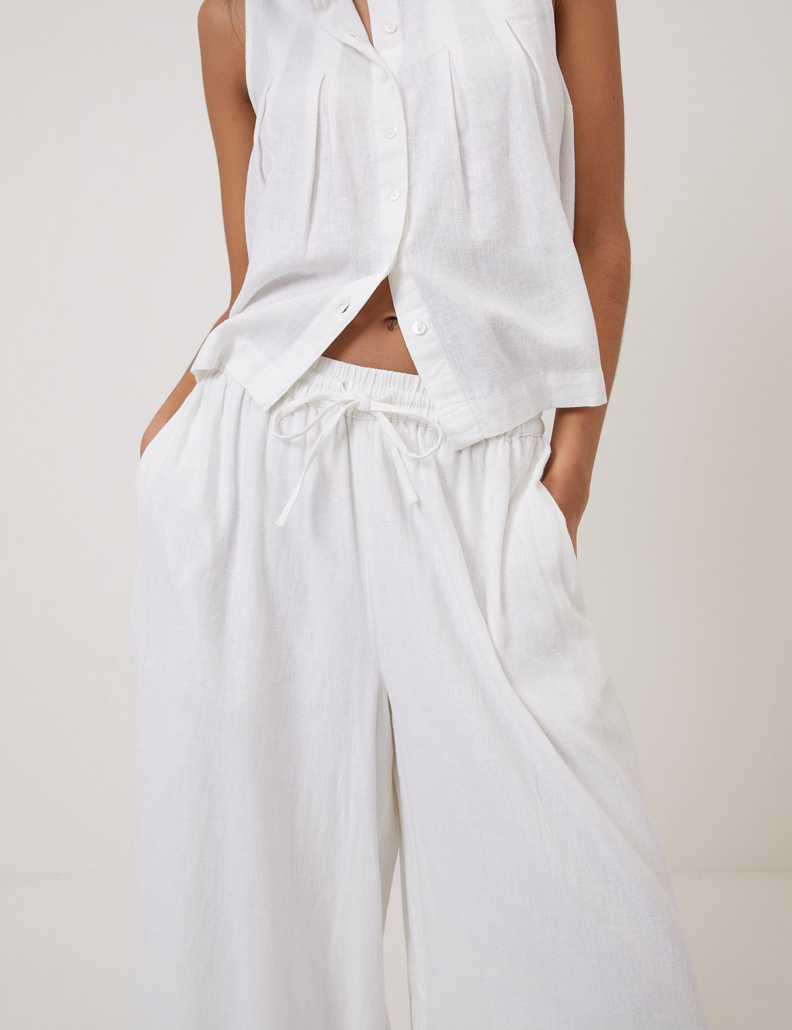 White Side Split Elstow Trousers