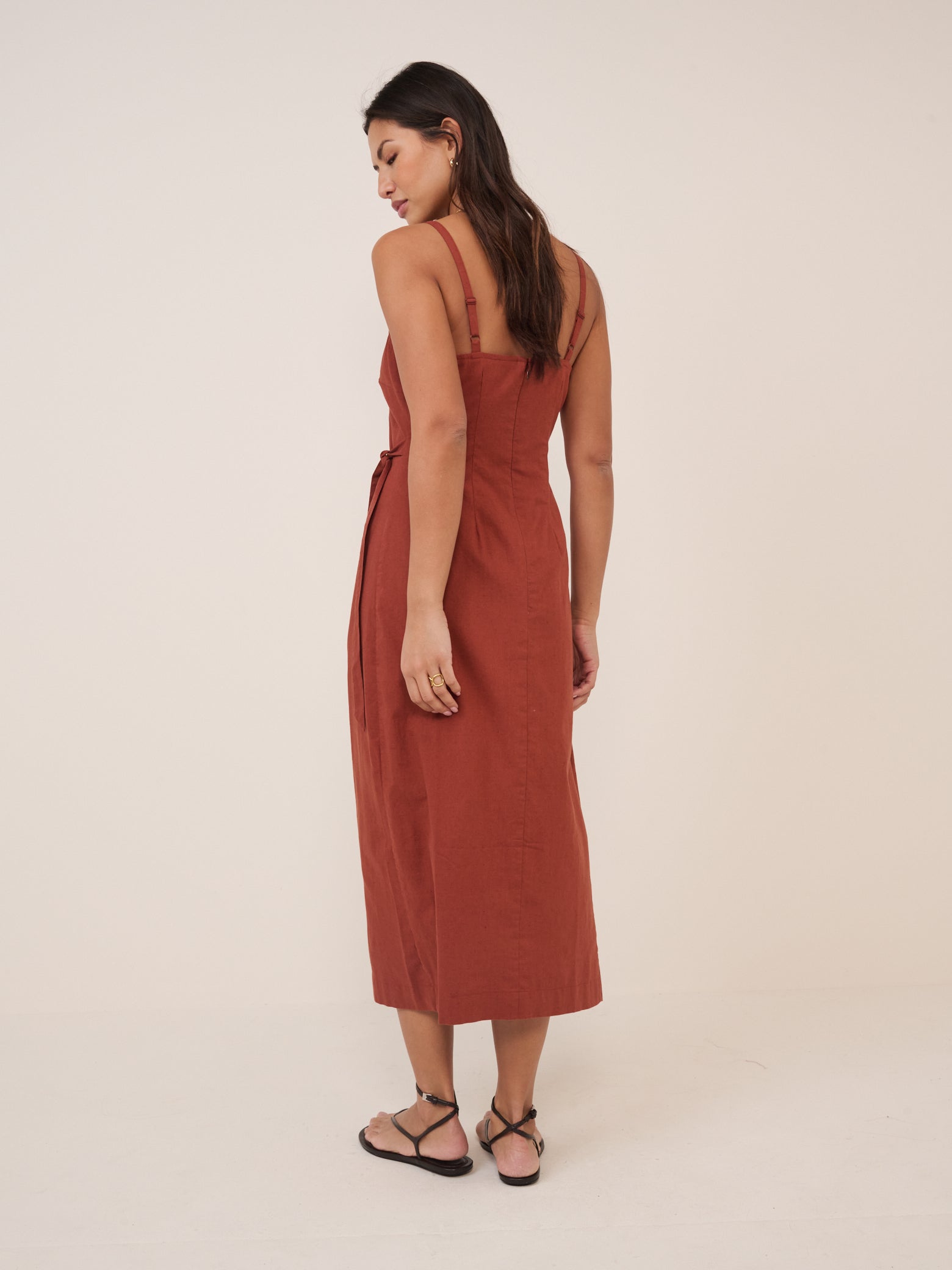 Rust Red Kourtney Midi Dress Rust Red Kourtney Midi Dress