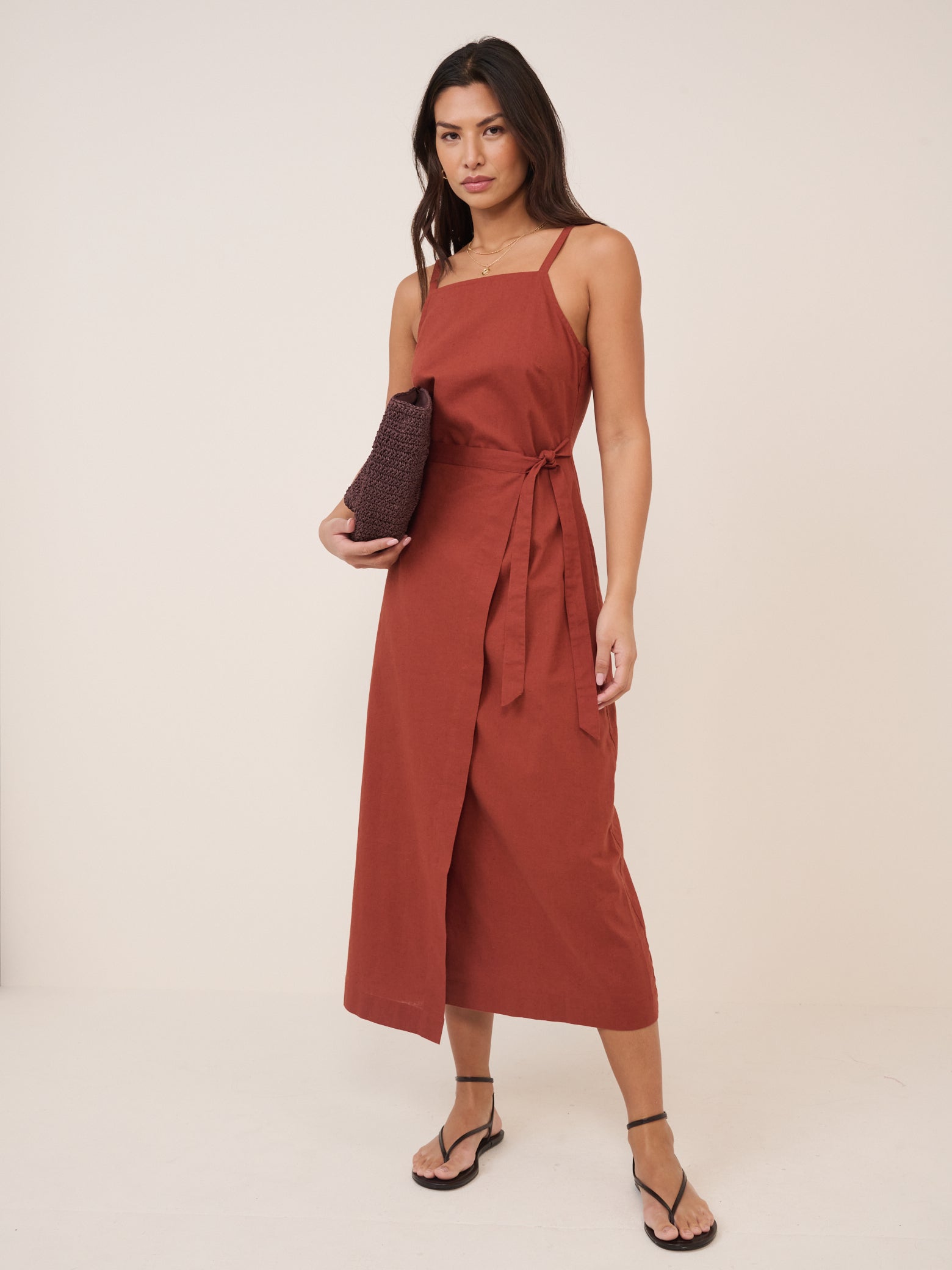 Rust Red Kourtney Midi Dress Rust Red Kourtney Midi Dress