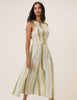 Green & Blue Striped Cedar Midi Dress