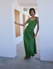 Green Linen-Blend Malia Midi Dress