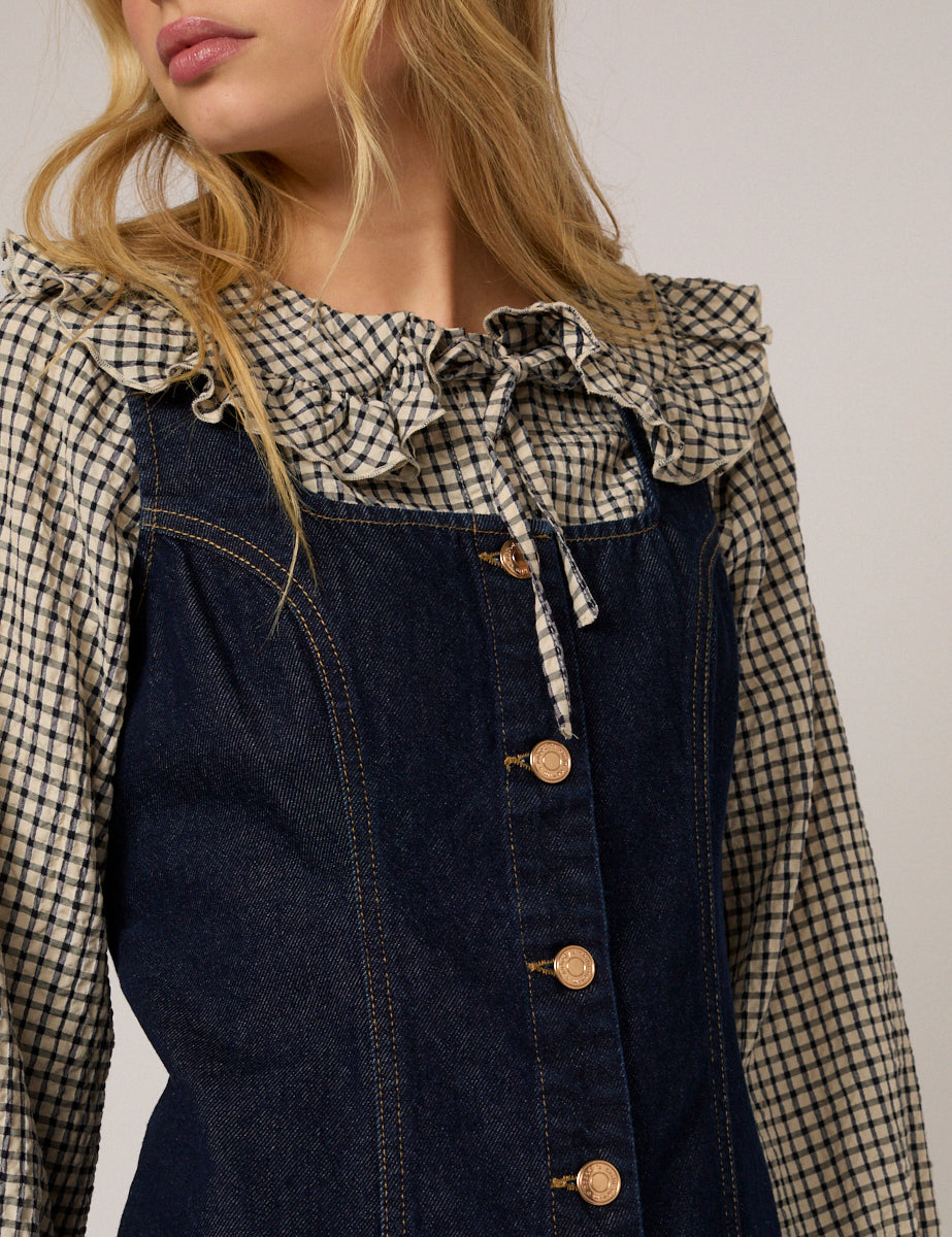 Dark Denim Fitted Mini Dress