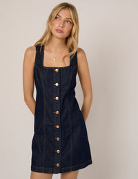 Dark Denim Fitted Mini Dress