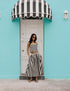 Black Striped Midi Skirt