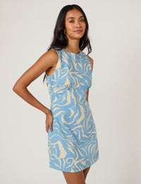 Blue Printed Vicky Mini Dress