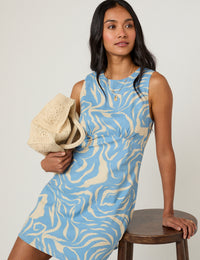 Blue Printed Vicky Mini Dress