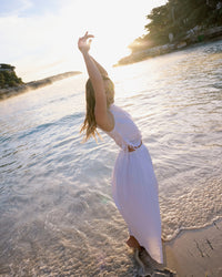 White Cutwork Scallop Hem Top