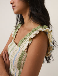 Green & Blue Stripe Maya Jumpsuit