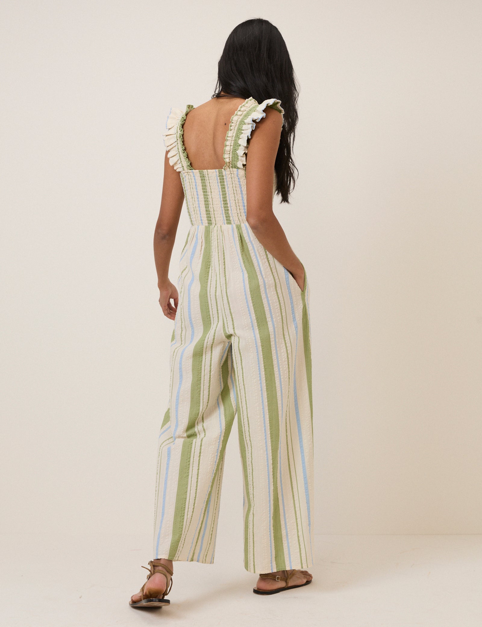 Green & Blue Stripe Maya Jumpsuit