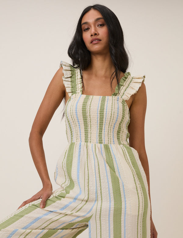 Green & Blue Stripe Maya Jumpsuit
