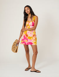 Yellow Floral Ciara Mini Dress