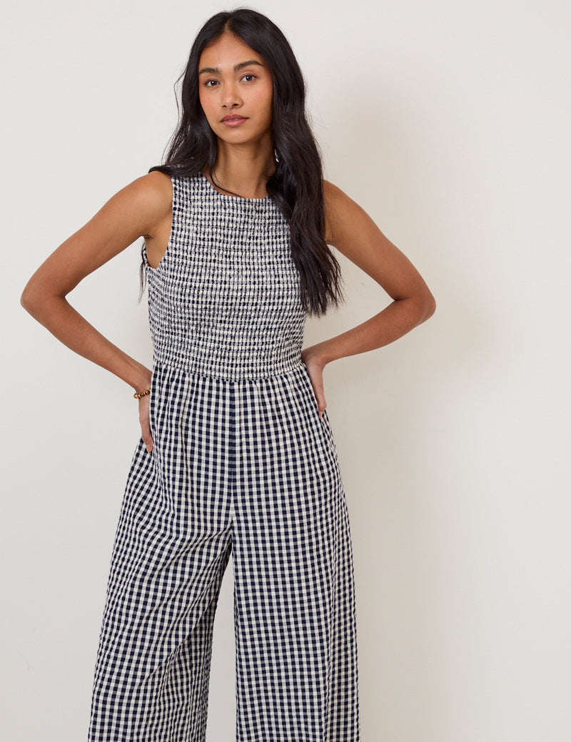 Navy Gingham Ruth Jumpsuit