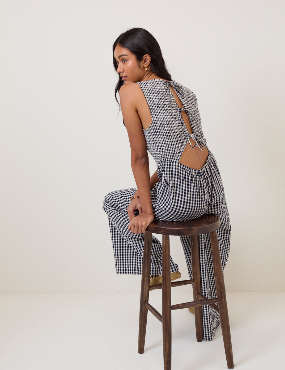 Black Gingham Ruth Jumpsuit