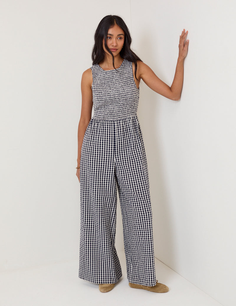 Navy Gingham Ruth Jumpsuit
