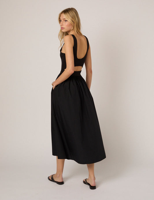 slim fit dress slacks TAKE CARE SEAMLESS MIDI DRESS – AKIRA main image 1