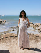 White Pinstripe Cora Jumpsuit