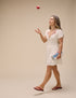 Cream Floral Collar Linen-Blend Lillian Mini Dress