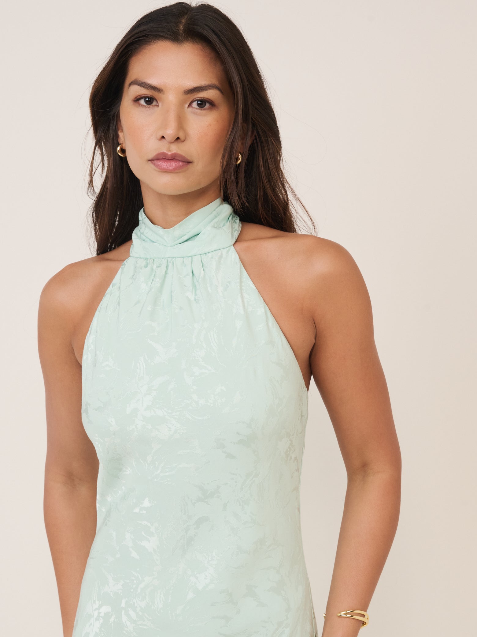 Mint Green Floral Jacquard Fifi Maxi Dress Mint Green Floral Jacquard Fifi Maxi Dress