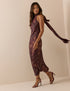 Brown Paisley Tile Print Fifi Maxi Dress